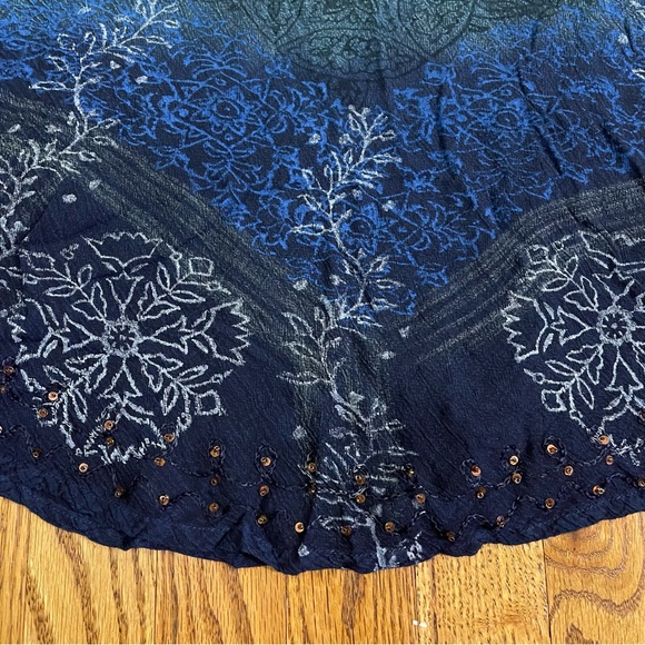 Greater Good ~ Earth & Sky Ombré Embroidered, Sequined, Beaded Boho Top - Picture 8 of 14